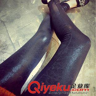 打底褲/休閑褲 046#2015秋季新款女褲 韓版百搭修身顯瘦薄款打底褲 蛇紋PU皮褲原始圖片3