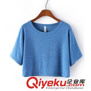 T恤、襯衫 阿莎自制AA同款純棉短款A(yù)omiz 李海娜 露臍AA 寬松T恤原始圖片2