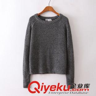 毛衣、毛織 歐美范秋冬短款長(zhǎng)袖套頭漁夫毛衣AA棒針粗線經(jīng)典百搭寬松復(fù)古毛衣原始圖片3