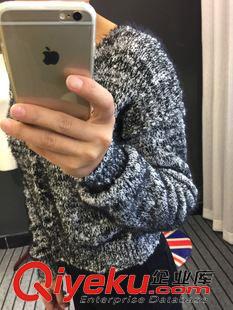毛衣、毛織 歐美大牌秋季黑白雜色針織毛衣開衫 馬海毛短款修身針織衫外套女原始圖片3