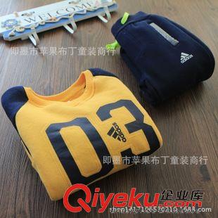 9月份上新 運動大牌 外貿原單 男童單面絨運動套頭衫+長褲 兒童套裝原始圖片2