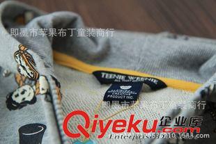 9月份上新 韓國外貿原單 男童純棉連帽滿印鐘表熊外套原始圖片2