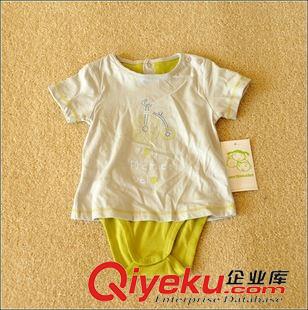 6月11日新品 tj外貿(mào)原單VB兒童純棉假兩件哈衣爬服精梳棉半袖T恤打底衫