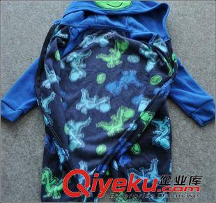 加厚爬服  毛線哈衣 外貿原單童裝兒童連體衣造型哈衣搖粒絨爬服青蛙家居服大碼2-4T