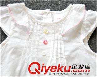 半袖  背心  吊帶 外貿原單BABY CLUB小雞兒童襯衫飛飛袖波點上衣半袖T恤短袖背心原始圖片3