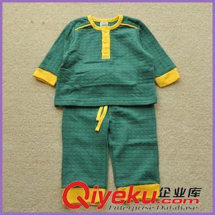 秋衣秋褲  三保暖 外貿日單兒童套裝純棉空氣棉家居服三層保暖糖果色保暖衣睡衣