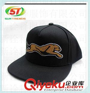 平沿嘻哈帽 獵豹刺繡帽子全棉時(shí)尚平板棒球帽黑色表演街舞帽潮帽滑板帽外貿(mào)