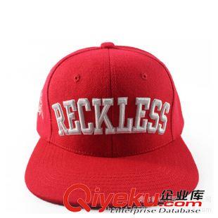 嘻哈帽 韓版街頭嘻哈帽潮 鮮紅色歐美時尚立體刺繡帶膠扣嘻哈帽廠家定制原始圖片3