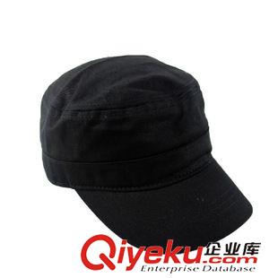 兒童棒球帽 2015新款男士平頂兒童帽子 純黑色全棉平頂帽 防曬遮陽帽定做原始圖片3