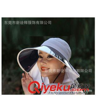 大沿帽 新款女士戶外防紫外線大沿帽 防曬遮陽(yáng)草帽 PC料大沿棉紗夏天帽子原始圖片2