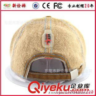 牛仔帽 韓版洗水棒球帽子 貼布刺繡麻布洗水帽子 定做開(kāi)瓶器棒球帽咖啡色原始圖片3