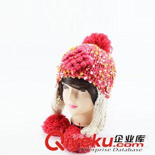 針織帽 韓版外貿款歡樂狐貍女士保暖帽 秋冬款針織帽 毛線針織冬帽原始圖片2