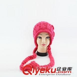 兔毛針織帽 歐美潮款毛球帽子 女士時尚針織帽保暖帽 兔毛手工針織帽女士