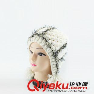 兔毛針織帽 歐美潮款毛球帽子 女士時尚針織帽保暖帽 兔毛手工針織帽女士原始圖片3