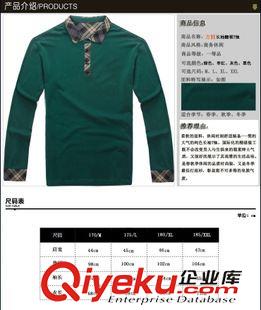 長袖T恤 翻領格子領龜背t恤長袖T恤定做純棉T恤批發秋冬保暖T恤燙畫廣告衫原始圖片3