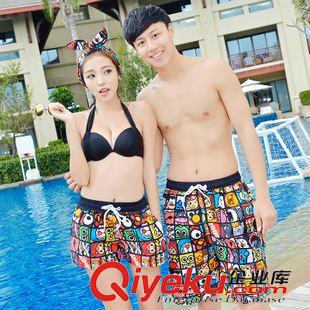 男式沙灘褲 夏季情侶套裝情侶沙灘褲 男女 大碼速干短褲 情侶泳衣 男士泳褲