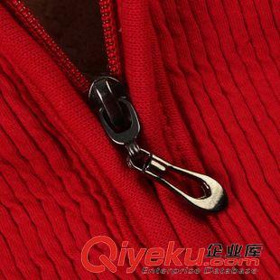 女式純棉背心 2014冬季全棉純色拉鏈款加絨保暖背心 無袖護背中老年女士馬甲原始圖片3