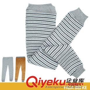 童裝系列 男兒童冬季保暖褲 黑白條紋全棉護(hù)不起球無縫加絨加厚保暖褲