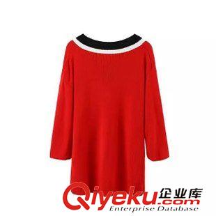 10.8 2015秋裝新品英倫視覺系 學(xué)院小清新舒適寬松顯氣質(zhì)V領(lǐng)套頭毛衣原始圖片3