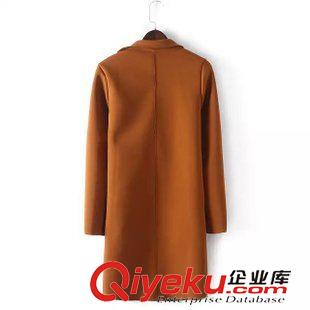 10.6 2015秋裝新品英倫風(fēng)爆款簡(jiǎn)約長(zhǎng)袖中長(zhǎng)款修身立體裁剪外套大碼原始圖片3