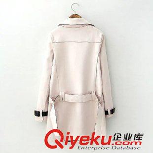 10.5 2015秋裝新款女裝 韓版修身雙排扣立體裁剪中長款風(fēng)衣休閑外套原始圖片3