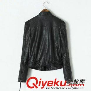 10.5 2015新款秋裝皮衣女短款修身外套 歐美時(shí)尚翻領(lǐng)女式機(jī)車皮夾克原始圖片3