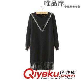 9.21 歐洲站 歐美風(fēng)2015秋冬裝新品女裝上衣 拼色針織衫高領(lǐng)毛衣批發(fā)