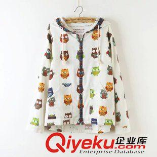 9.12-13 外套女學(xué)生2015秋季棉麻長袖女裝連帽寬松百搭學(xué)院風(fēng)防曬衣原始圖片2