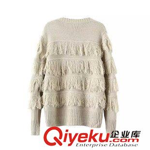 9.5-6 2015孫儷明星時(shí)尚毛衣女秋冬新款 dp時(shí)尚針織流蘇圓領(lǐng)開(kāi)衫外套原始圖片3