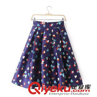 9.5-6 歐洲站2015秋裝新款歐美女裝 數(shù)碼印花高腰蓬蓬裙半身裙原始圖片2