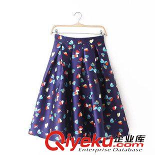 9.5-6 歐洲站2015秋裝新款歐美女裝 數(shù)碼印花高腰蓬蓬裙半身裙原始圖片3