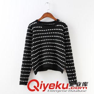 8.25 2015秋裝新品韓版女裝上衣 潮時(shí)尚短款點(diǎn)點(diǎn)寬松毛衣女批發(fā)原始圖片2