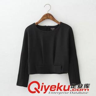 8.6 歐洲站套裝 歐美2015秋裝新款女裝 職業(yè)氣質(zhì)圓領上衣+鏤空半身裙原始圖片2