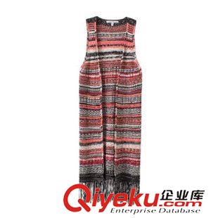 7.23 歐洲站 2015秋裝新款女裝 復古名族風dp時尚長款流蘇針織馬甲