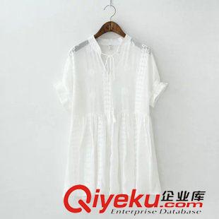 7.14 歐洲站2015夏季新款歐美女裝 刺繡鉤花蝙蝠袖娃娃衫 連衣裙兩件套原始圖片2