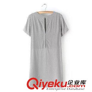 6.23 原單 歐美女裝 小蝴蝶印花圓領(lǐng)短袖露背連衣裙原始圖片2