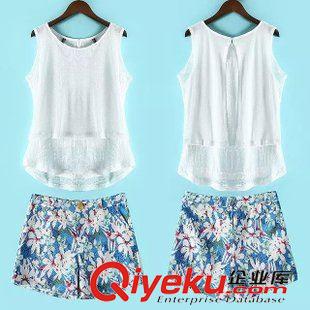 6.6-6.7 廠家直銷 歐洲站2015夏裝新款 歐美女裝 翻領無袖印花雪紡連衣裙