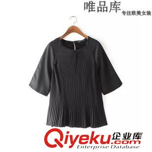 5.30-5.31 歐洲站 2015夏裝新款 歐美女裝 純色褶皺棉質背心短裙 連衣裙批發