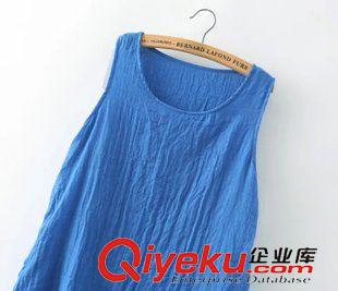5.30-5.31 歐洲站 2015夏裝新款 歐美女裝 純色褶皺棉質背心短裙 連衣裙批發原始圖片3