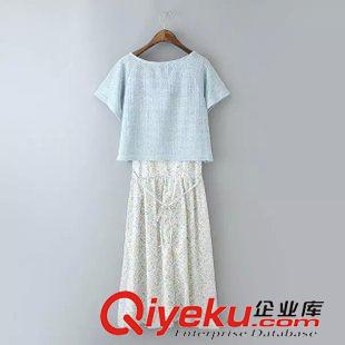5.30-5.31 2015夏裝新款 文藝小清新碎花棉布兩件套連衣裙批發(fā)原始圖片2