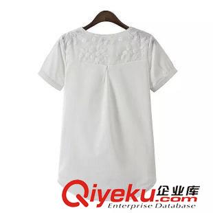 5.29 歐洲站 2015歐美新款繡花拼接大碼寬松短袖t恤女 棉麻上衣批發原始圖片3