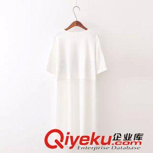 5.29 2015夏裝 韓版女裝 東大門爆款雪紡拼接字母圓領短袖T恤式連衣裙原始圖片2