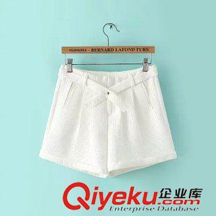 5.29 2015夏裝新款 韓國東大門爆款 混紡空氣棉壓格子短褲 闊腿褲原始圖片2