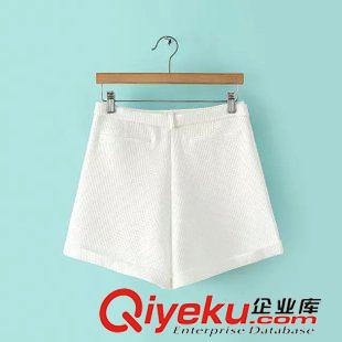 5.29 2015夏裝新款 韓國東大門爆款 混紡空氣棉壓格子短褲 闊腿褲原始圖片3