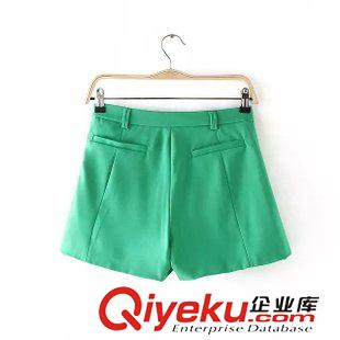 5.29 歐洲站 廠家直銷速賣通2015夏裝新款 歐美女裝 純色花瓣短褲原始圖片3