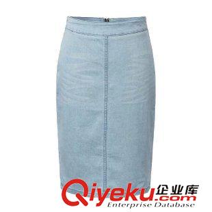5.28 歐洲站 速賣通貨源廠家直銷后背拉鏈開叉牛仔包臀半身裙 中裙原始圖片2
