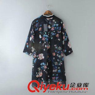5.22 歐洲站2015夏裝新款歐美大牌時(shí)尚碎花雪紡衫 防曬衣原始圖片3