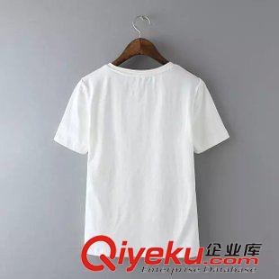 5.22 歐洲站 2015夏季新款歐美風高跟鞋印花純棉圓領(lǐng)短袖T恤女 批發(fā)原始圖片3