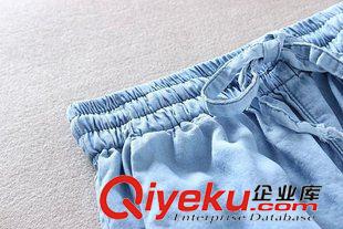5.16-5.17 2015歐美女裝夏季新款天絲超薄超柔松緊腰牛仔長褲 小腳褲原始圖片3