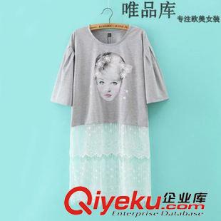 5.12 歐洲站2015夏季女裝新款上衣 圓領(lǐng)對稱綠葉鸚鵡印花短袖T恤